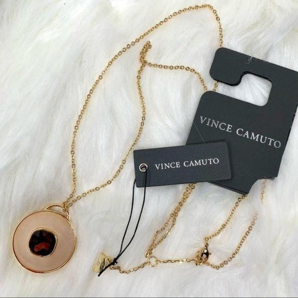 VINCE CAMUTO Pink Enamel & Plum Necklace - Picture 2 of 5